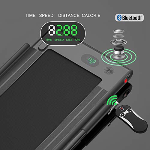 COSTWAY 2-in-1 loopband, inklapbaar, 2,25 HP, wandelpad onder het bureau met app, bluetooth en afstandsbediening, 1-12 km/u, loopband voor thuis - Afbeelding 8