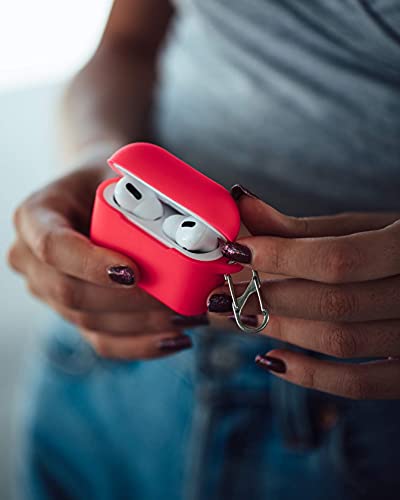 Felony Case – Soft Silicone Airpods Pro Case - Neon Pink | Shockproof, 360° Protective Apple Airpods Case Cover With Keychain | Wireless Charging Compatible With Front Led Visible #TOP5