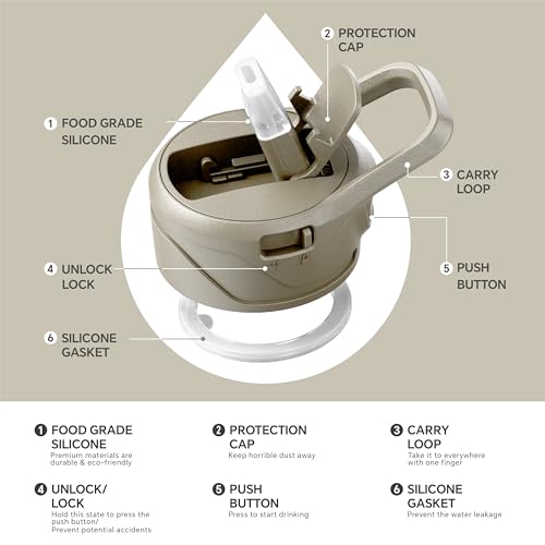 Image of IDEUS Vacuum Insulated Water Bottle, Stainless Steel Double Wall Flask Metal Sports Canteen with Leak-Proof Screw Cap (Celadon, 24oz (710ml))