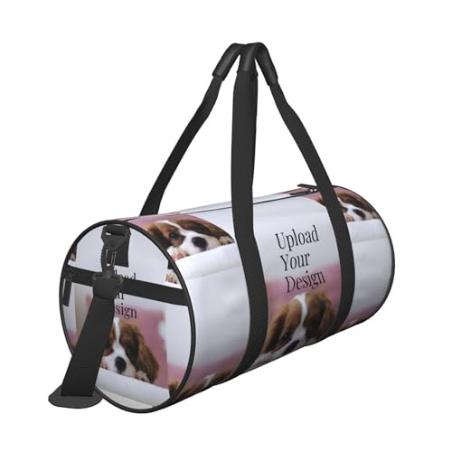 Personalized Duffle Bag Custom Gym Travel Sports Bag for Women Men, Customized Photo Text Logo Family Name Waterproof Weekend Getaway Handbag, Carry on Gymbag Dry Wet Separated Bags Gift2