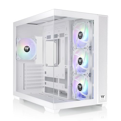 Image of Thermaltake View 380 TG ARGB Snow ATX Case; 4x120mm ARGB Fans Included; Supports Hidden-Connector Motherboard; Front & Side Dual Tempered Glass Panel; CA-1Z2-00M6WN-AZ; 3 Year Warranty