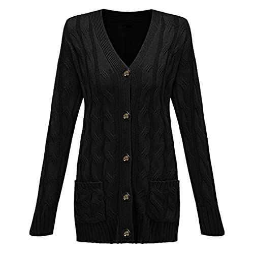 Knit Long Cardigan for Women Oversized Botton Down Fall Sweaters 2025 Winter Warm Open Front Ladies Outerwear Jackets4