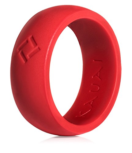 KAUAI - Silicone Wedding Rings - Largest Leading Brand, from the Latest Artist Design Innovations to Leading-Edge Comfort: Pro-Athletic Ring for Men (Lava Red, 10)