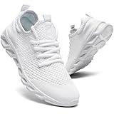 Tvtaop White Running Shoes Womens Sneakers Tennis Walking Workout Gym Trail Running Shoes Lightweight Comfortable,White,Women's Size 8