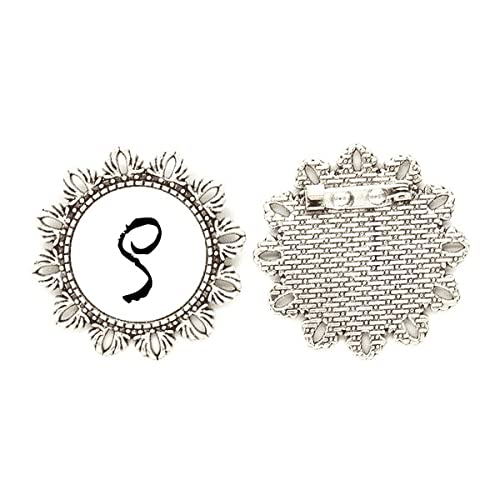 Broche de plata con alfabeto griego Rho de tamaño mediano para solapa