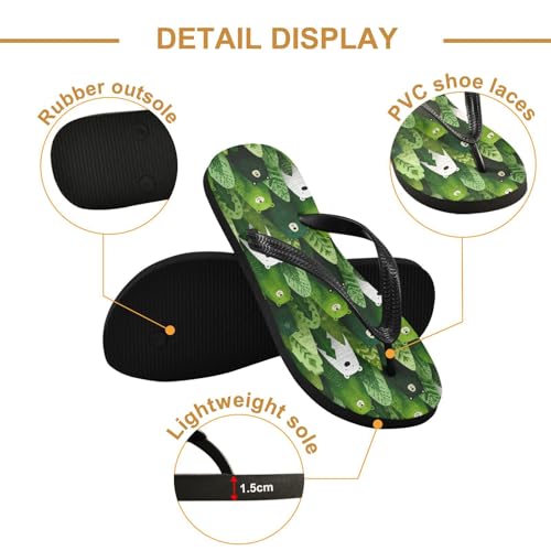 Flip Flop Sandals Forest Bear Print for Women Men Beach Outdoor XS3