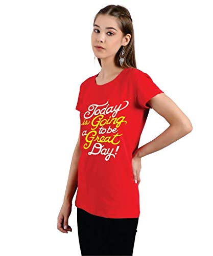 Image of KOTTY 2Pc Women's Printed T-Shirt (D-Red&SkyBlue,S)