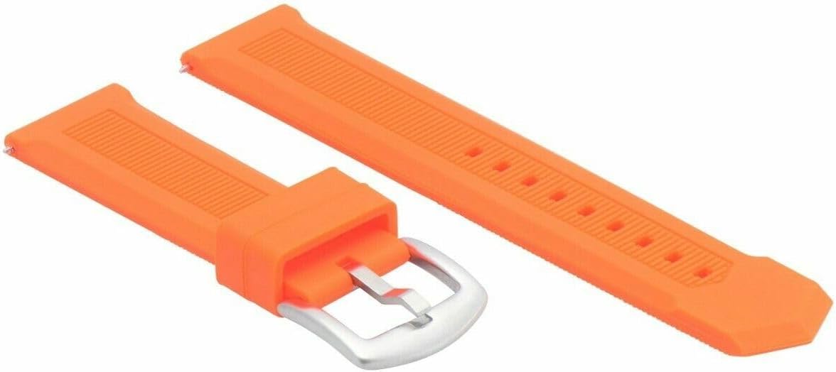 Ewatchparts 22mm Rubber Watch Band Strap Compatible With Tag Heuer Formula F-1 Aquaracer Calibre Orange