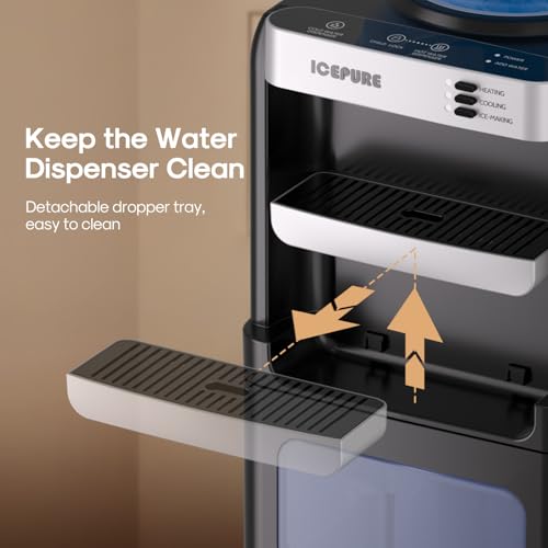 Image of ICEPURE 3-in-1 Water Cooler with Ice Maker, Water Dispenser and Ice Machine