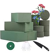 14 Pack Wet Floral Foam Blocks - Large Oasis Floral Foam Cage Bricks Florist Flower Foam Round fo...