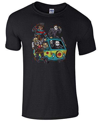 Mystery Machine Horror Characters Men's T-Shirt (XL) Black