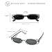 ShadyVEU Slim Classic Rectangular Sunglasses UV Protection 90’s Vintage Small Wide Retro Frame Fashion Shades (Grey Frame, Black Lens)