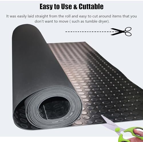 Large Rubber Floor Mats - Waterproof, Anti-Slip Rolls for Garage, Home Gym, Kitchen & Workshop - 2ft to 20ft Sizes, 3mm Thick, Black Runner Mats (120x350cm)