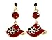 Red Hat Earrings / Red Hat Ladies Society / Cloisonne