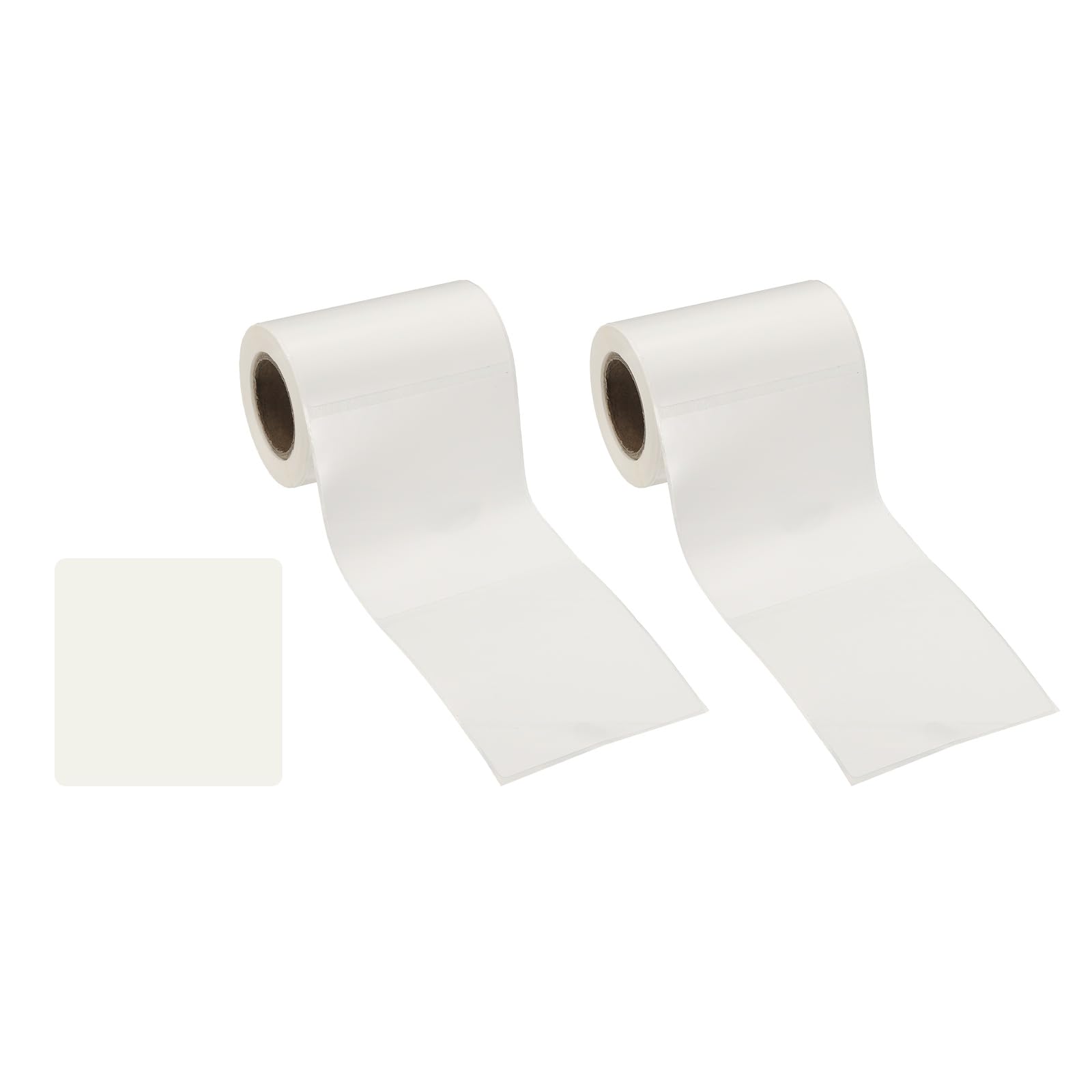 PATIKIL 220 Pcs Thermal Labels, 2.4x2.4 Square Thermal Printer Labels Stickers Self Adhesive Tags Paper 2 Rolls Small Waterproof for Printer Small Business Name Tag Barcode, White