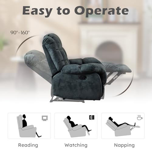 Sillón estándar reclinable verde para sala miniatura 5