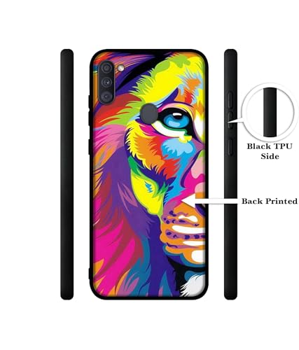 Image of Lion Design Premium 2D Printed Metal Back Case Cover for Samsung Galaxy A11 4G / M11 4G