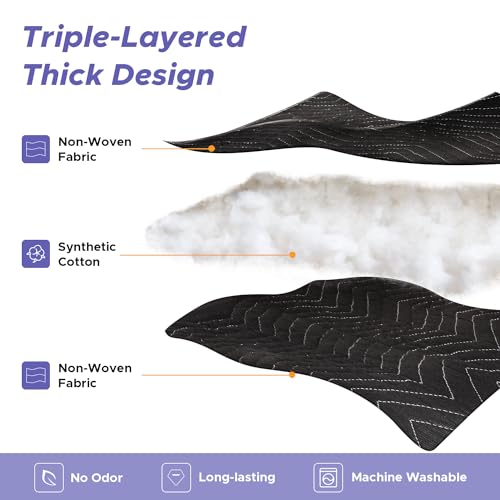 Starfavor 2 Pcs Large Sound Dampening Blanket 96\" x 80\" Heavy Duty Soundproof Blanket Noise Reduction Studio Sound Absorption Curtian/Light Blocker/Moving Blanket - Thumbnail 4