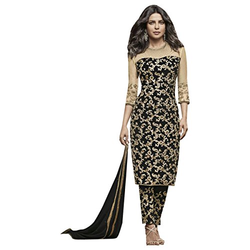Tenue Bollywood noire grande taille avec veste masquante pour cérémonie