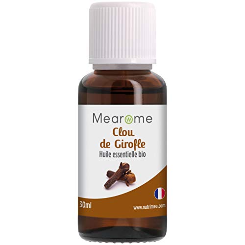 Huile Essentielle de CLOU DE GIROFLE BIO - Eugenia Caryophyllus - Distillée en FRANCE - Mearome - 30 ml - 100% Pure et Naturelle, HEBBD, HECT