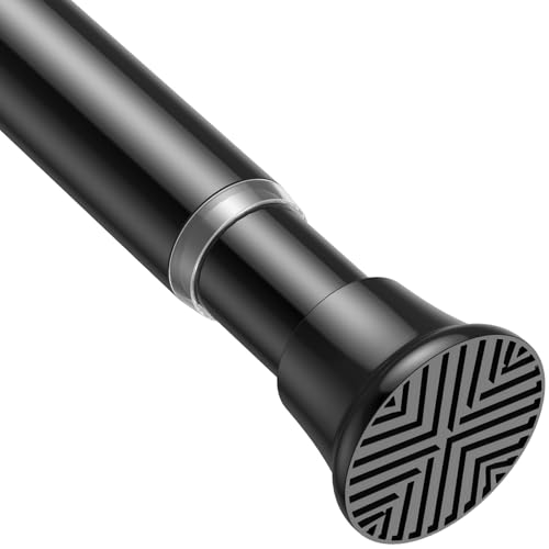 Image of MEXAU Black Tension Curtain Rods18 to 36 In,Small Curtain Rods No Drilling