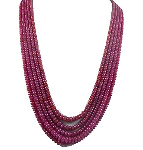 Gemmes précieuses de ruby africain AA en fil de rondelles lisses lustrées de 16 pouces