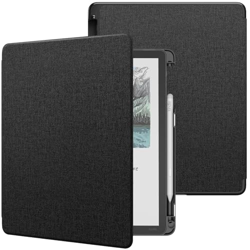 MoKo Case with Pen Holder for All-New 11 Kindle Scribe (3rd Generation -2025) & Kindle Scribe Colorsoft (1st Generation 2025) Lightweight Shell Cover with Auto Wake/Sleep Denim Black