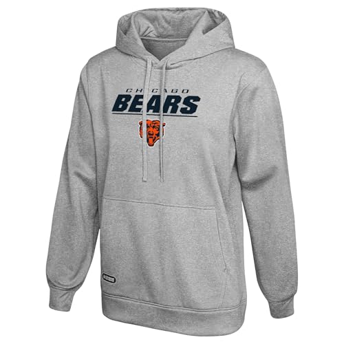 Outerstuff NFL Men's Fleece Pullover Hoodie, Chicago Bears, Grey, Medium