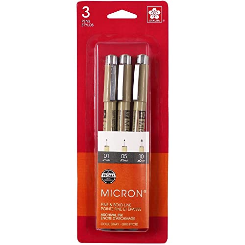 Micron Pen Pigma 3 Piece Set Cool Gray .25Mm Notion, 3 Count (Pack Of 1) #TOP17