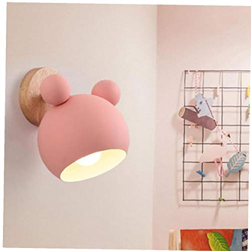 Applique E27 macaron pastel avec support en bois naturel - 2