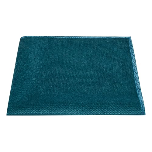 King & Priory Luxury Teal Blue/Green Textured Velvet Pocket Square, Handkerchief