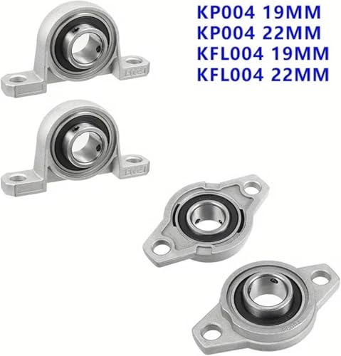 2 Stück KP004 KFL004 19 mm 22 mm Bohrung, Zinklegierung, innere Kugel montiert, Stehlager, Einsatzlager KFL004, KP004 19 mm, 22 mm(KP004 22MM)