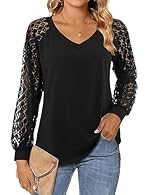 Material: Women's lace long sleeve blouses are made of 65% Polyester, 30% Cotton, 5% Spandex fabric which is a lightweight non-transparent material. High-quality fabric is soft, comfortable, skin-friendly , and breathable to wear. Features: Dressy la...
