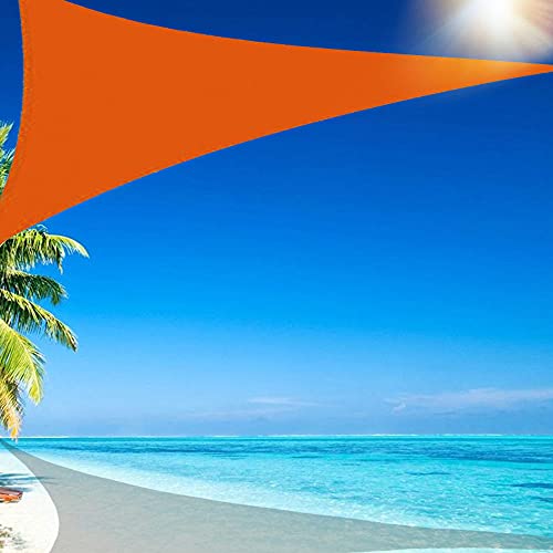 Wsaman 6mx6mx6m Toldo Vela de Sombra Triangular Impermeable, Resistente a Rayos UV, Toldo HDPE Transpirable, Prueba Viento Polvo, Vela de Sombra para Patio, Exteriores, Jardn, Balcn,Dark Orange