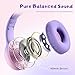 Voopwink USB Type C Kids Headphones, Wired Headphones for Kids with Microphone 85/94dB Volume Limit, Stereo Sound Portable Over Ear Headphones for School/Travel/Tablet/iPad, Violet Pink