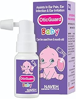 NAVEH PHARMA Otic Guard Baby- Natural Herbal-Oil Blend Spray for Ear Infections and Ear Pain in Babies  Ear Wax Removal, Ear Wax Softener for Clogged Ear Relief and Swimmers Ear (0.5 Fl Oz)