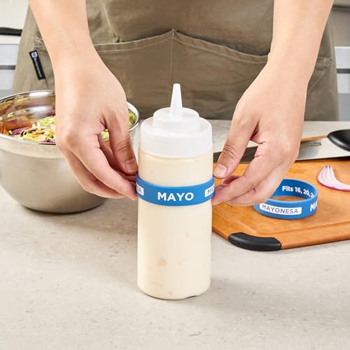 Restaurantware Mayo Label Band 10-Pack Fits 16, 20, 24 oz Squeeze Bottles Dishwasher Safe Silicone Squeeze Bottle Accessory Slip-Reducing Band Blue Reusable by Restaurantware - Image 7