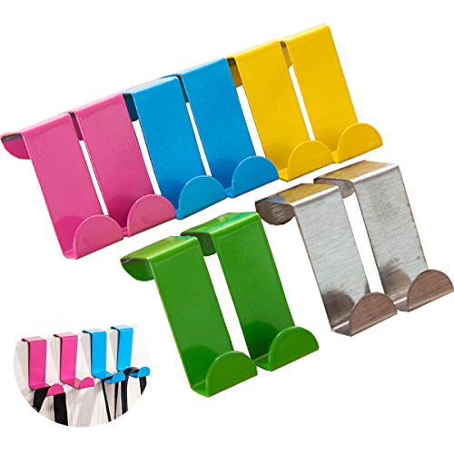Preisvergleich Produktbild Mengger Türhaken Edelstahl Reversible Tür Haken Hängen Schrank und Schublade Halterung hakenleiste,Schrankhaken ohne Bohren 10 Stück Türhaken Kleiderbügel,Handtuchhalter,kleiderh... tür