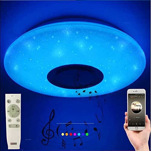 Horevo RN16-0003-00102 Led Music Ceiling Light With Bluetooth Speaker 36W 20 Inch Multi Functional App Upgraded Modern Light Fixtures thumb #1