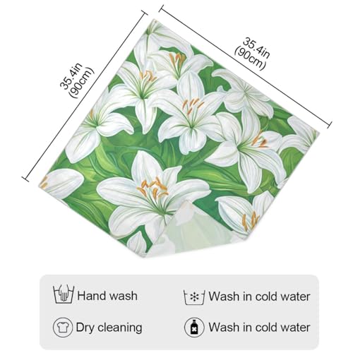 KLL Easter White Lily silk scarf scarves cute for women's for head bufandas para mujer para frio4