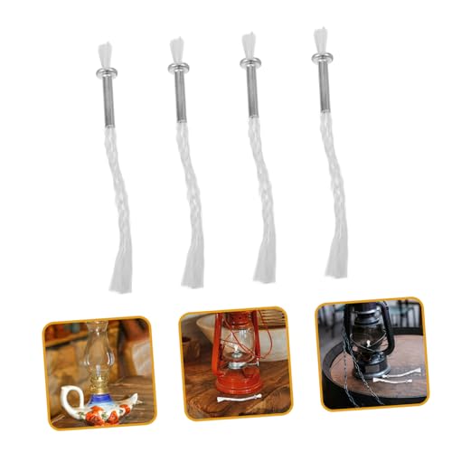 4 mechas para lámpara de aceite Levemolo algodón hierro miniatura 3