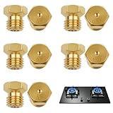 Lot de 10 Gicleurs en Laiton M6 pour Brûleur, Bouteille Gicleur Brûleur 0,5/0,7/0,87/1,02, Injecteur Gaz Butane pour Réglage et Remplacement, Kit pour Entretien de Cuisson
