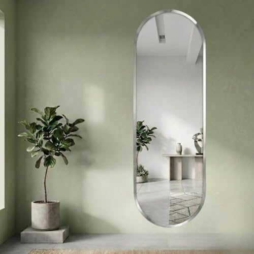 Image of Creative Arts n Frames 5mm Full Length Long Beveled Smooth Edges Frameless Rectangular Wall Mount HD Mirror Home Decor Items (18X60 inch Capsule HD Mirror)