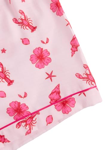 Image of Verdusa Pajamas For Women Set 2 Piece Cute Pjs Sleepwear Lounge Sets | Pj Sets For Woman, Button Down Shirts With Pajama Shorts, Cute Print, Comfy Sets
