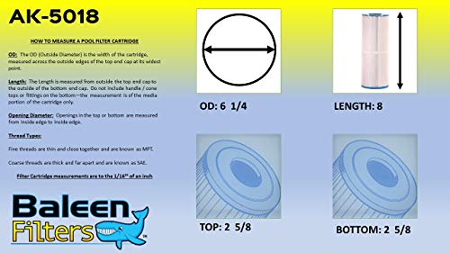 Baleen Filters 20 Sq. Ft. Pool Filter Replaces Unicel C-6620, Pleatco Pms20-4, Filbur Fc-3840-Pool And Spa Filter Cartridges Model: Ak-5018 #TOP6