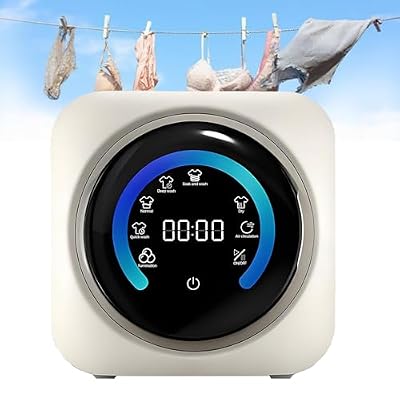 Portable Washing Machine, Wall-Mounted Fully Automatic Front-Loading Drum Washing Machine, with LCD Control Panel, Suitable for Small Items of Clothing,Underwear,and Socks,Wall-Mountable. WallMount