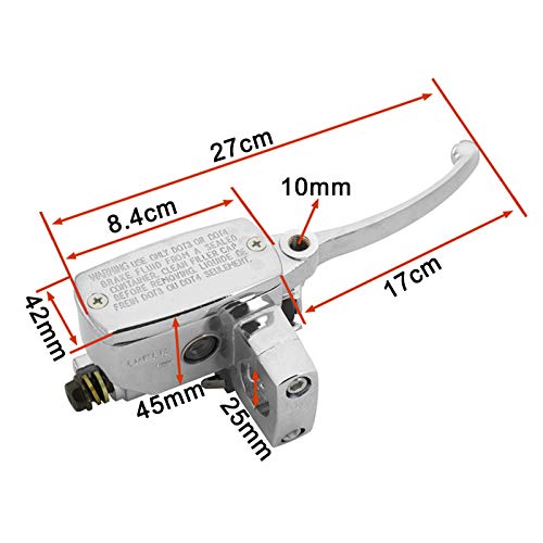 1" Chrome Motorcycle ATV Handlebar Brake Master Cylinder Clutch Lever Left & Right Set - Thumbnail 3