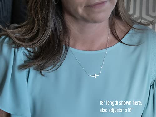 Efytal Christian Gifts For Women, Cz Sterling Silver Sideways Cross Necklace For Women, Confirmation Gifts For Teenage Girls. Spiritual Gifts For Women, Religious Gifts, Inspirational Gifts For Women #TOP1