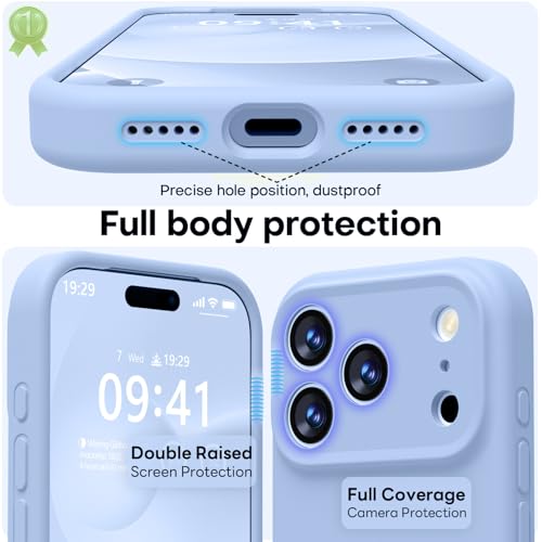 Image of LOVE 3000 Designed for iPhone 17 Pro Case, Premium Silicone [Compatible with Magsafe][Soft Anti-Scratch Microfiber Lining] Shockproof Protective Phone Case for Holsters 6.3 inch, Light Blue