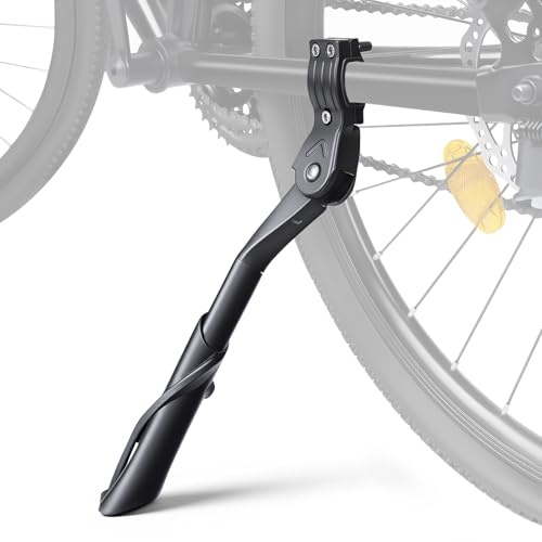 YBLNTEK Bike Kickstand Adjustable Height, Bicycle Kickstand Reinforced Aluminum Alloy Rear Bike Kick Stand for 24' 26'' 27.5'' 28' 29 inches Adults Mountain Road Bikes, Non-Slip Sole